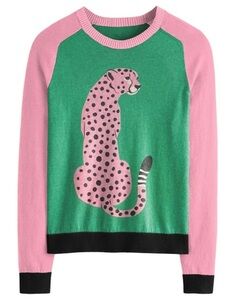 Oxknit sweater size M with leopard print- perfect for spring! Brand new!